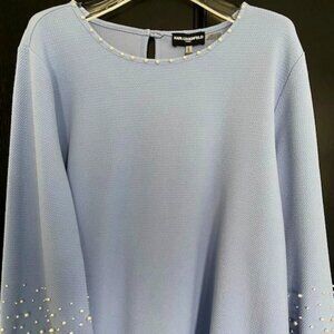 NWT - Karl Lagerfeld Paris, Light Blue Top - size XL